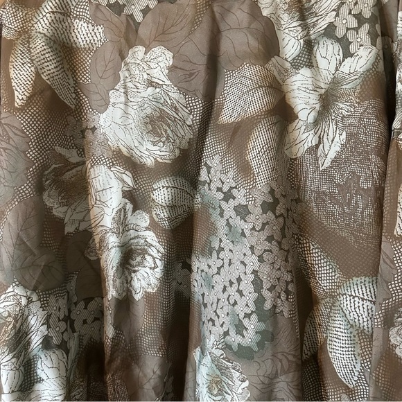 Vintage Pacific Cove Nylon Bomber Jacket Roses Teal Grey Foliage Print Size XL - Picture 11 of 13